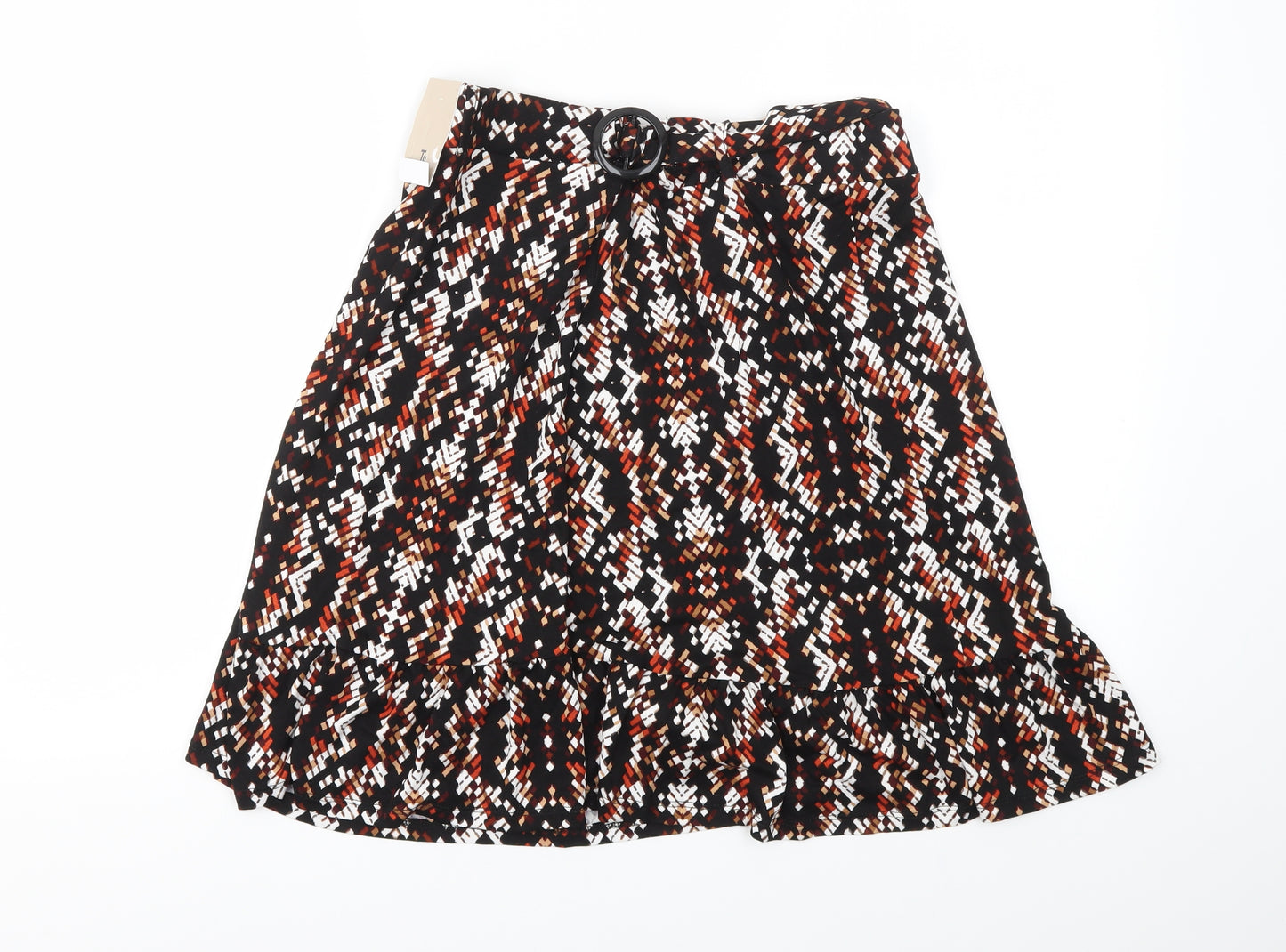 TU Womens Multicoloured Geometric  Flare Skirt Size 14  - stretch waistband