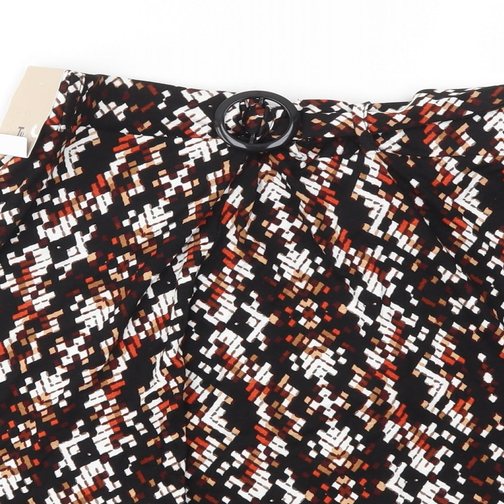 TU Womens Multicoloured Geometric  Flare Skirt Size 14  - stretch waistband