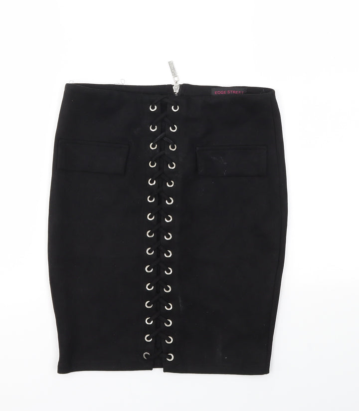 Edge Street Womens Black   A-Line Skirt Size 28 in