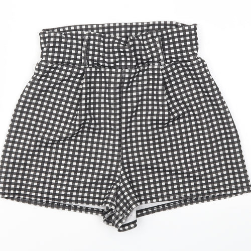 pretty little thing  Womens Multicoloured Check  Cut-Off Shorts Size 10 - stretch waistband