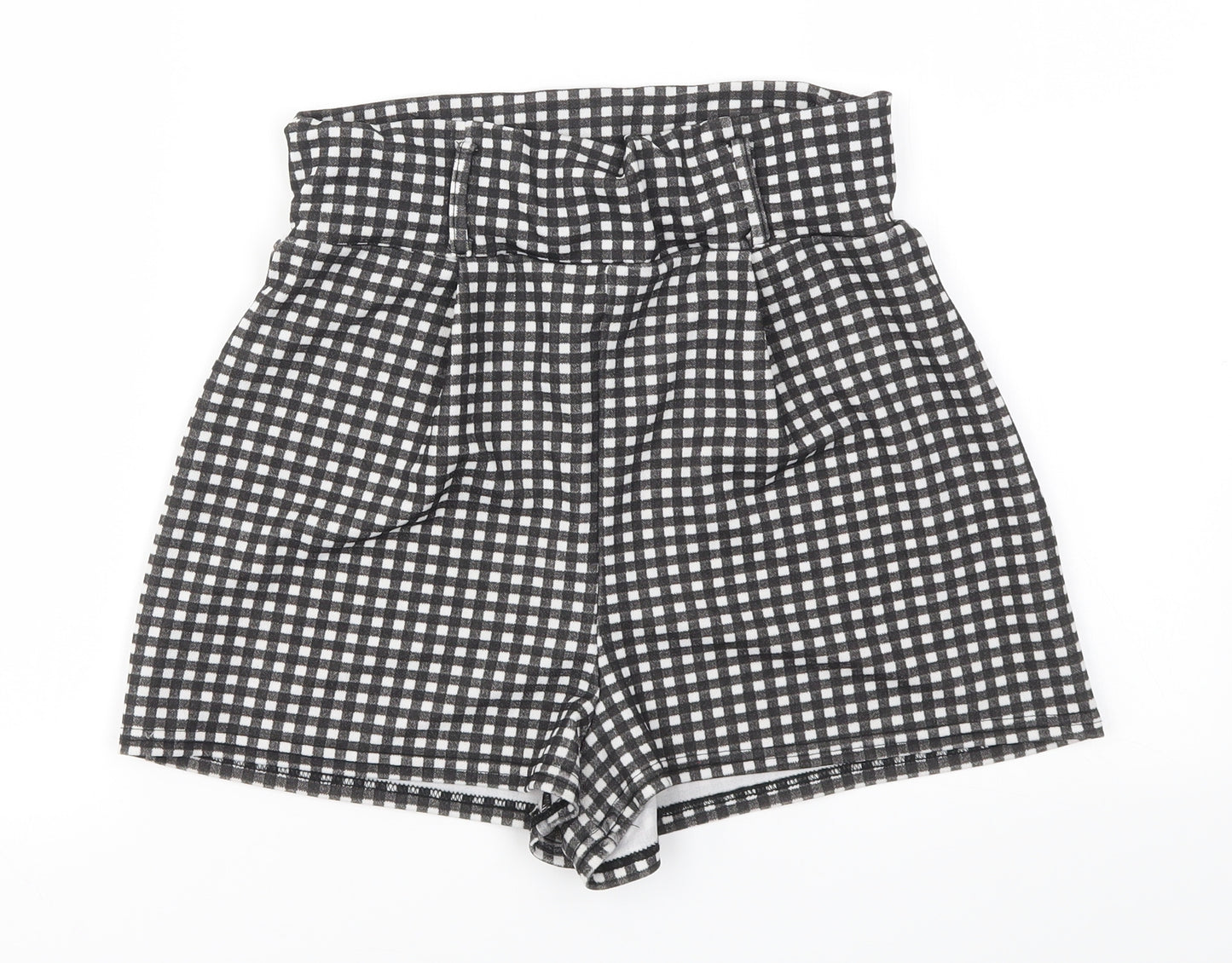 pretty little thing  Womens Multicoloured Check  Cut-Off Shorts Size 10 - stretch waistband