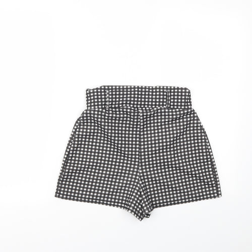 pretty little thing  Womens Multicoloured Check  Cut-Off Shorts Size 10 - stretch waistband