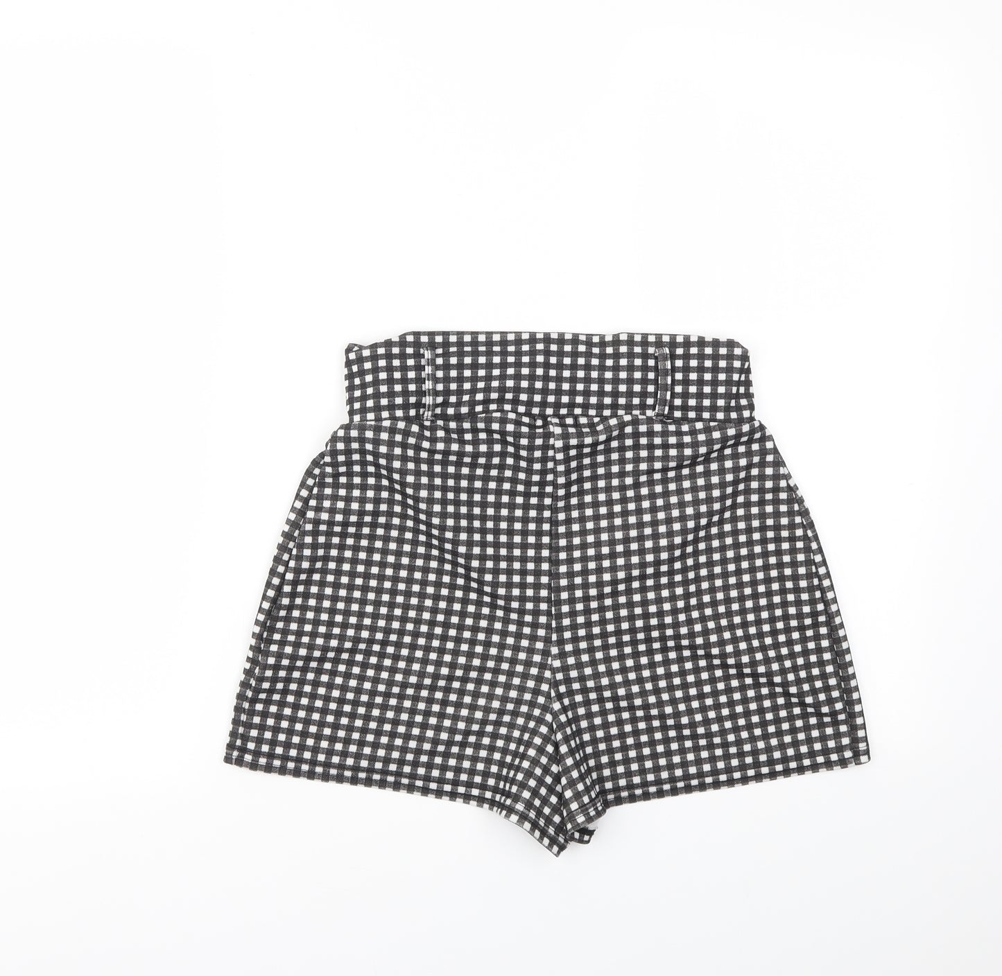 pretty little thing  Womens Multicoloured Check  Cut-Off Shorts Size 10 - stretch waistband