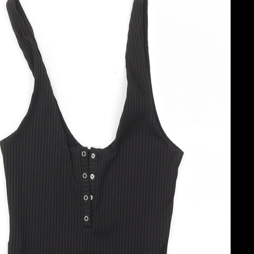 TOPSHOP  Womens Black Ikat  Bodysuit One-Piece Size 10