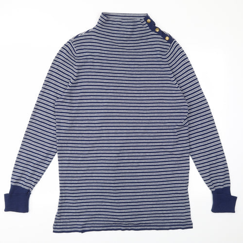 Aspen Womens Blue Striped  Pullover Jumper Size L