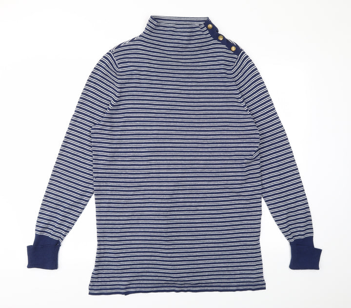 Aspen Womens Blue Striped  Pullover Jumper Size L