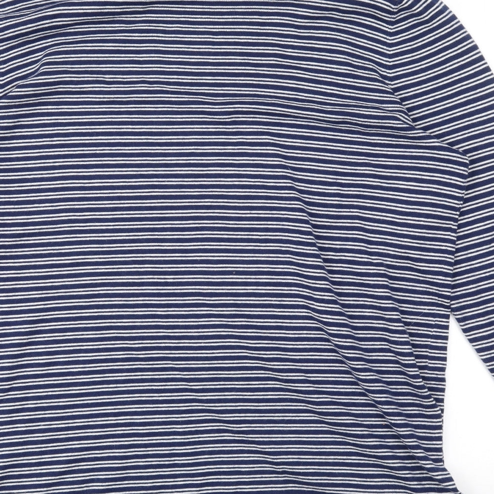 Aspen Womens Blue Striped  Pullover Jumper Size L