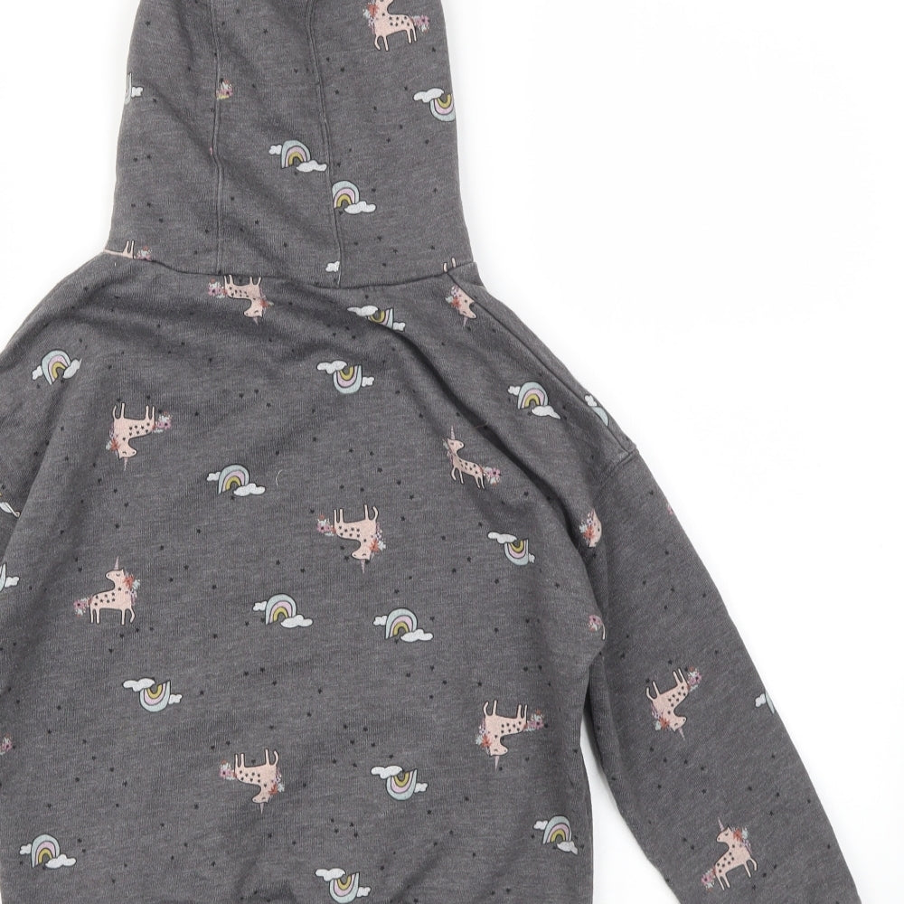 NEXT Girls Grey Animal Print  Pullover Jumper Size 7 Years