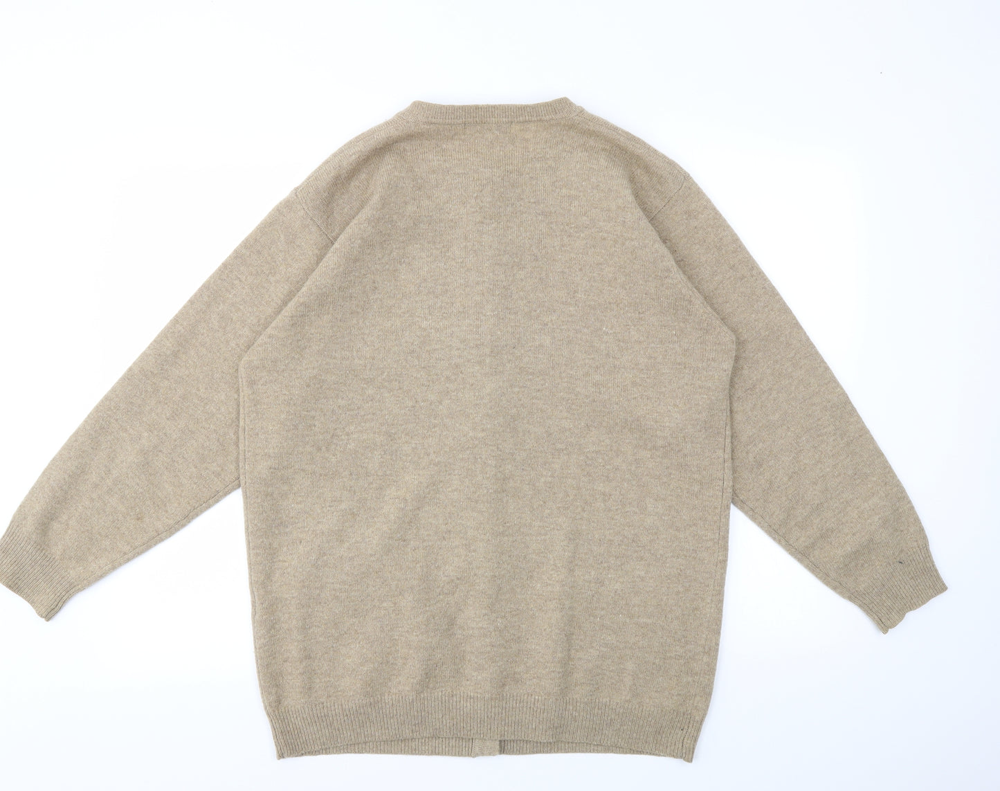 ISABELLE Womens Beige Houndstooth  Cardigan Jumper Size M