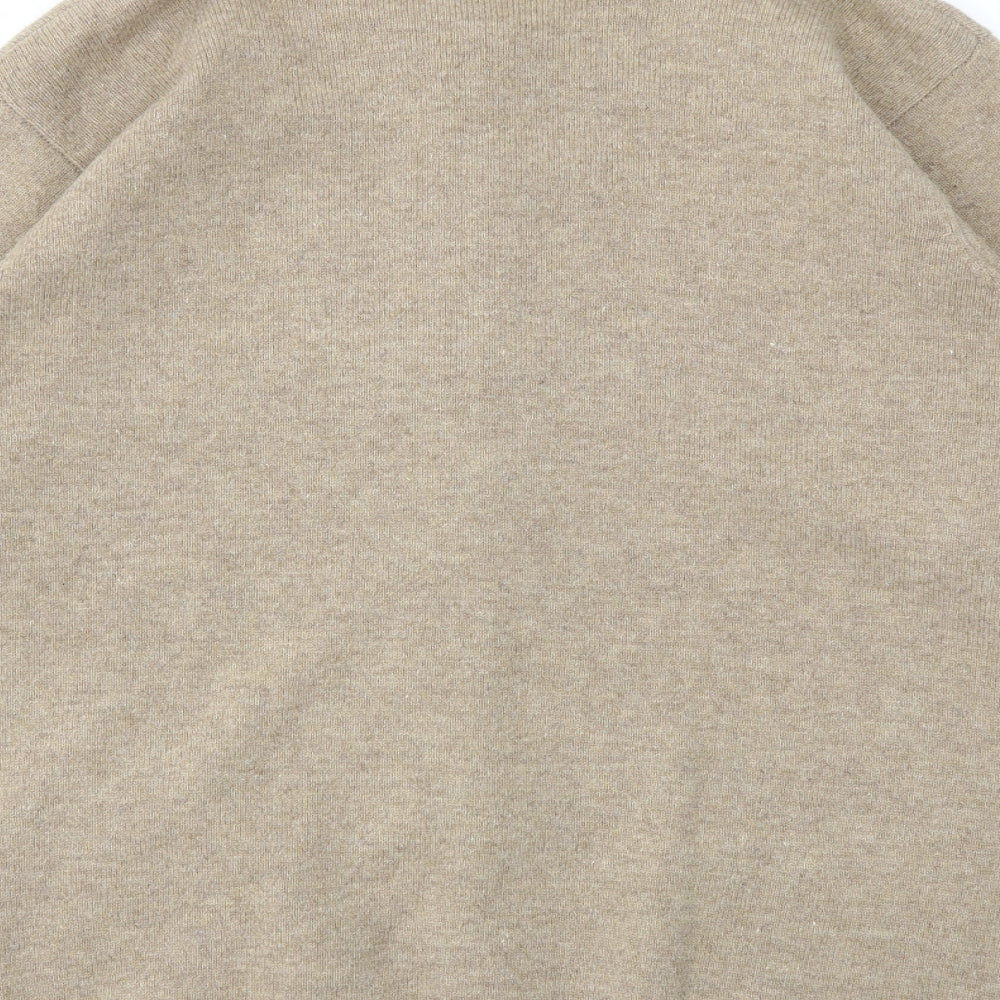 ISABELLE Womens Beige Houndstooth  Cardigan Jumper Size M