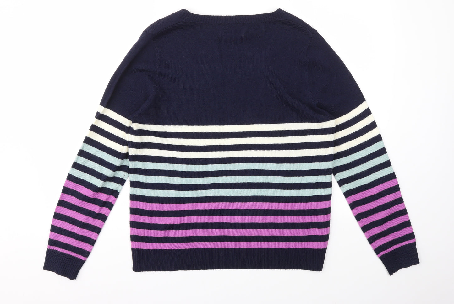 Matalan Womens Multicoloured Striped  Pullover Jumper Size 16