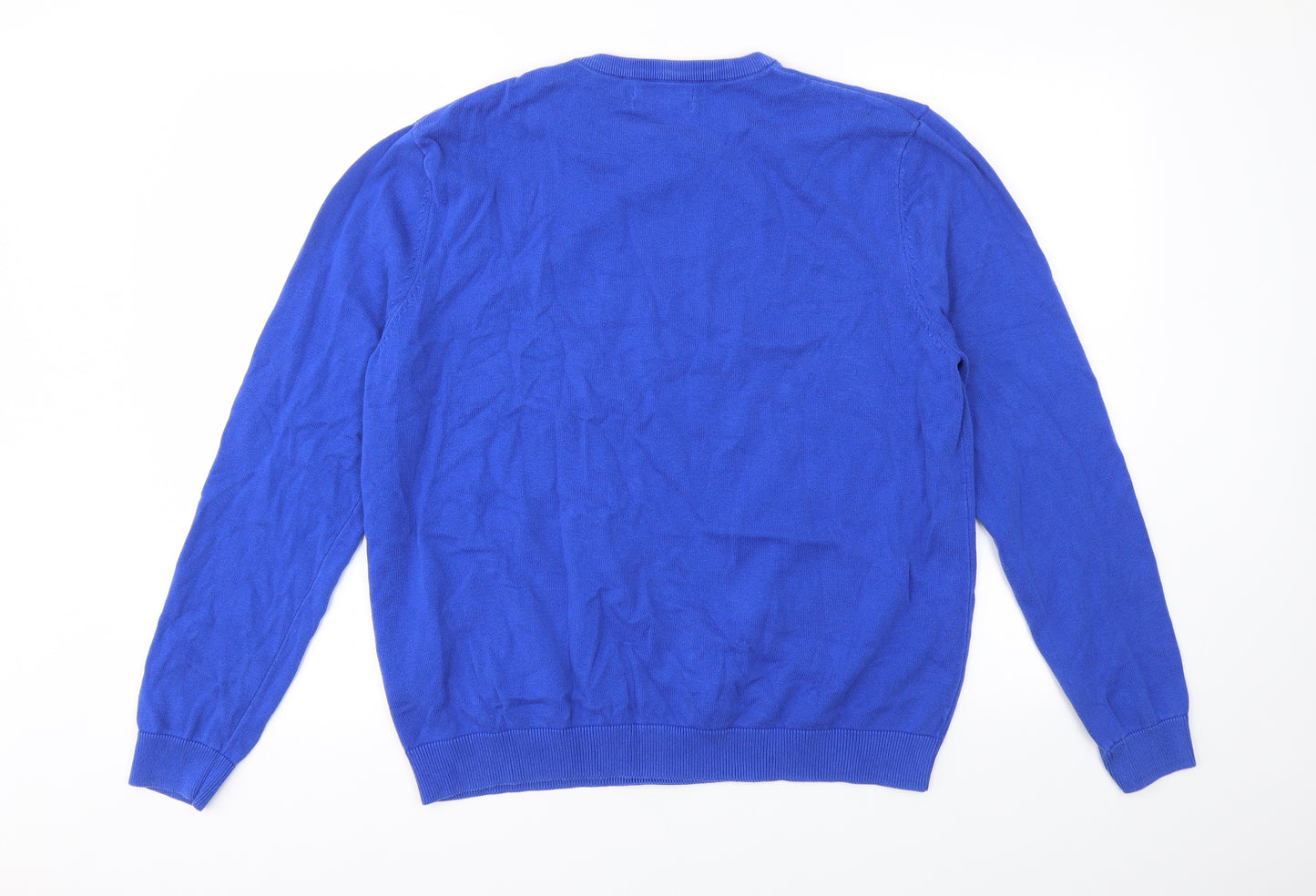 TU Mens Blue Paisley  Henley Sweatshirt Size L