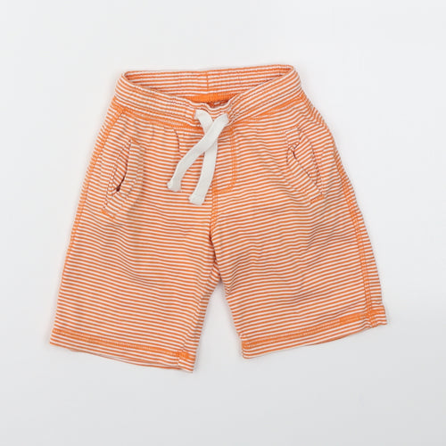 M Boys Orange Striped  Sweat Shorts Size 3 Years