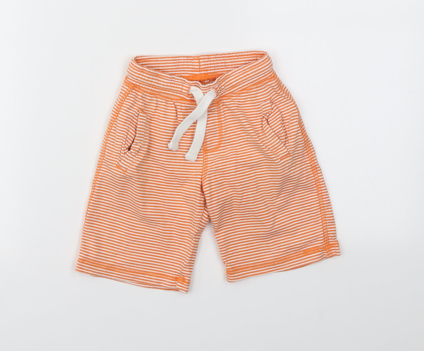 M Boys Orange Striped  Sweat Shorts Size 3 Years