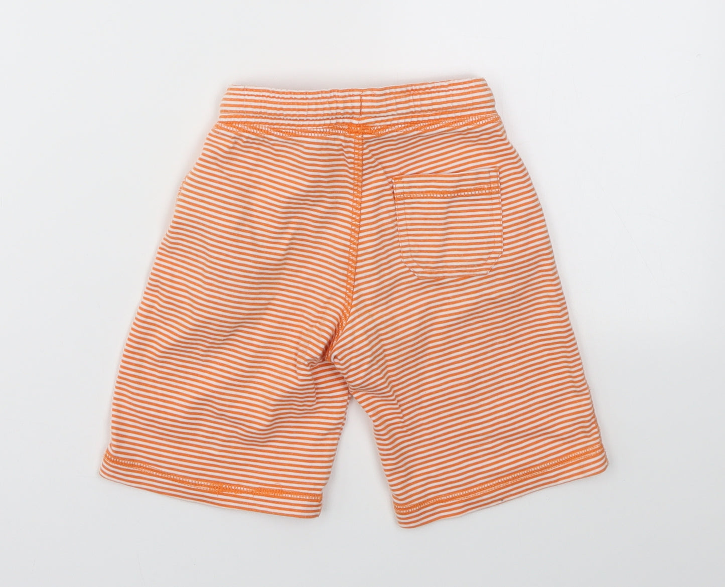 M Boys Orange Striped  Sweat Shorts Size 3 Years