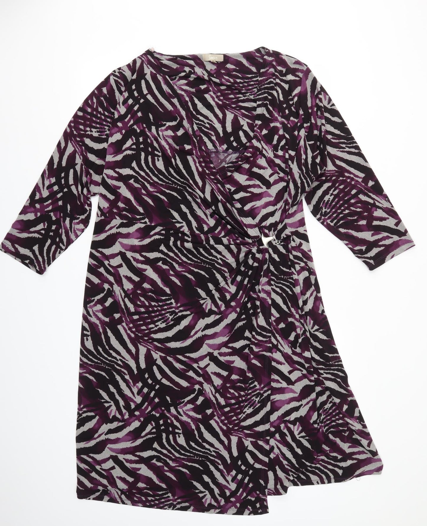 Soon Womens Ivory Animal Print  Fit & Flare  Size 22