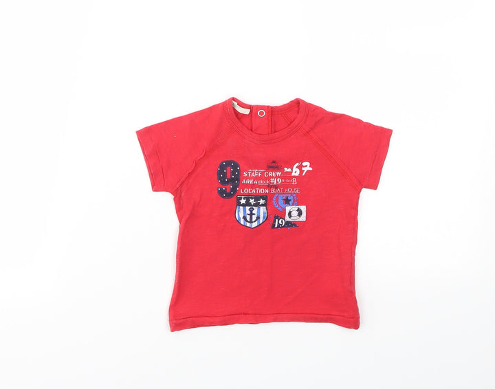 BENETTON  Baby Red   Basic T-Shirt Size 9-12 Months