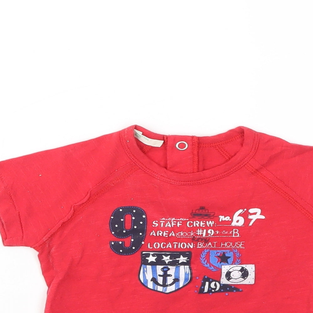 BENETTON  Baby Red   Basic T-Shirt Size 9-12 Months