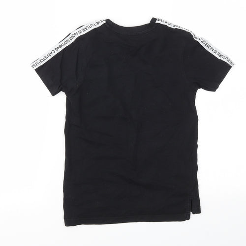 George Boys Black Houndstooth  Basic T-Shirt Size 8-9 Years