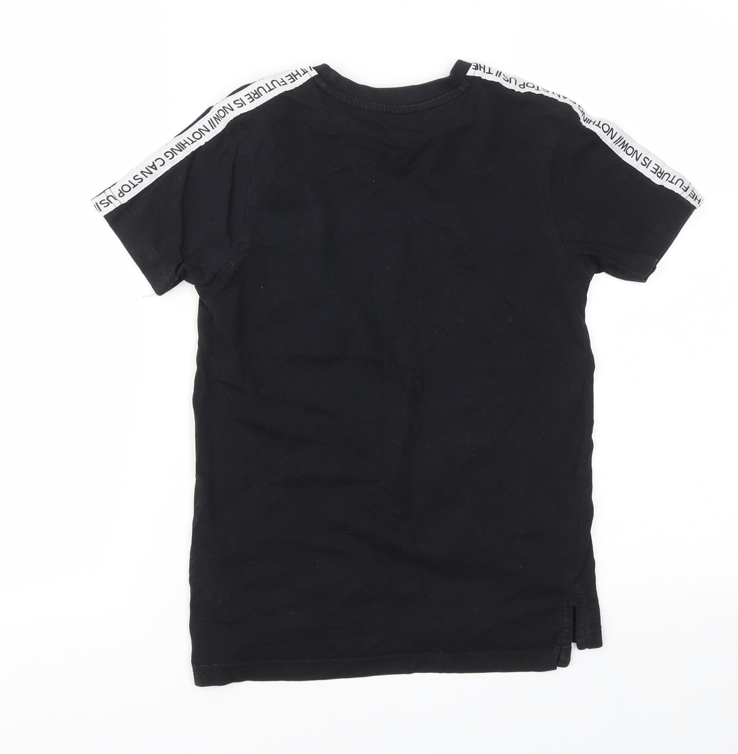 George Boys Black Houndstooth  Basic T-Shirt Size 8-9 Years