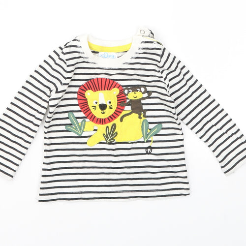 SO CUTE  Boys Multicoloured Striped  Basic Polo Size 6-9 Months