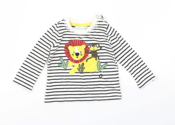 SO CUTE  Boys Multicoloured Striped  Basic Polo Size 6-9 Months