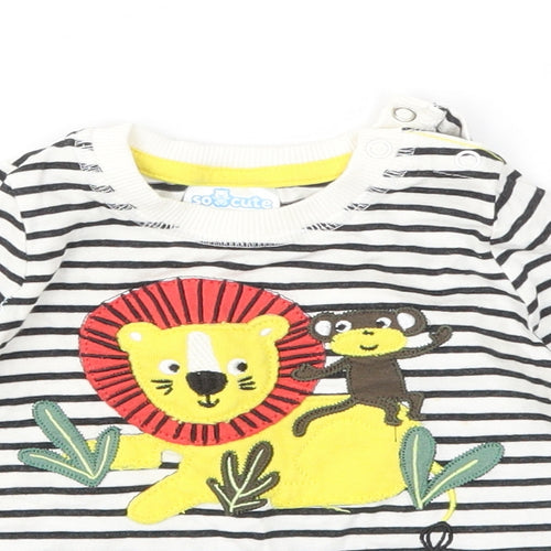 SO CUTE  Boys Multicoloured Striped  Basic Polo Size 6-9 Months