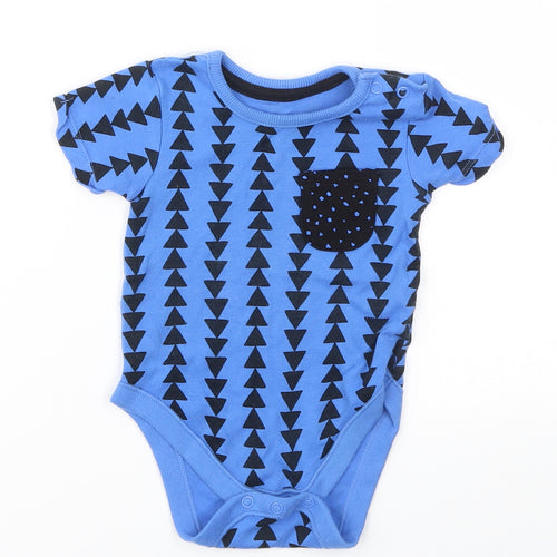 George Boys Blue Geometric  Babygrow One-Piece Size 6-9 Months