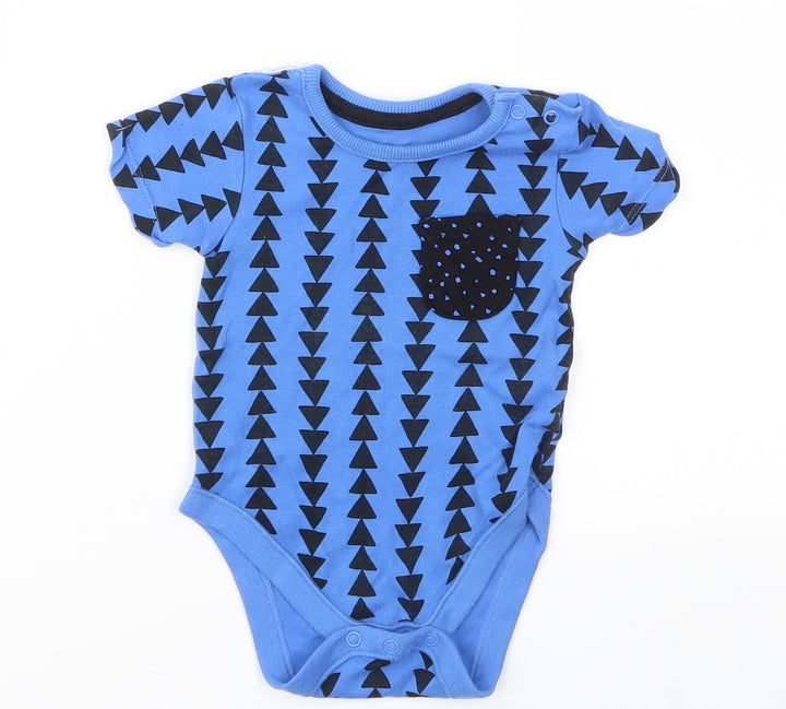George Boys Blue Geometric Babygrow One-Piece Size 6-9 Months