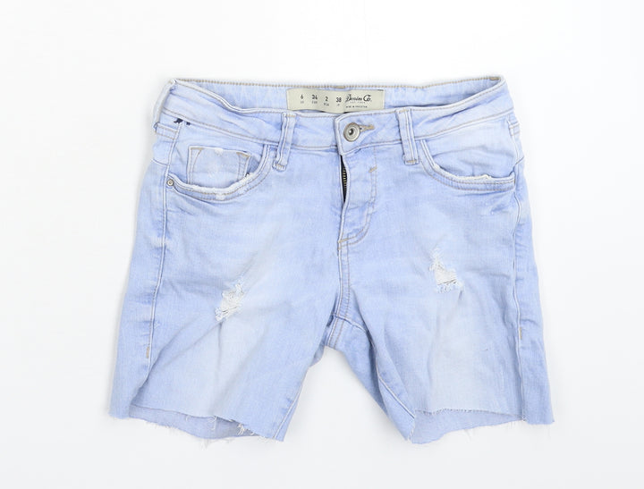 Denim & Co. Womens Blue Denim Bermuda Shorts Size 6