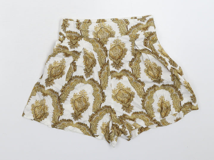 H&M Womens White Hot Pants Shorts Size 6