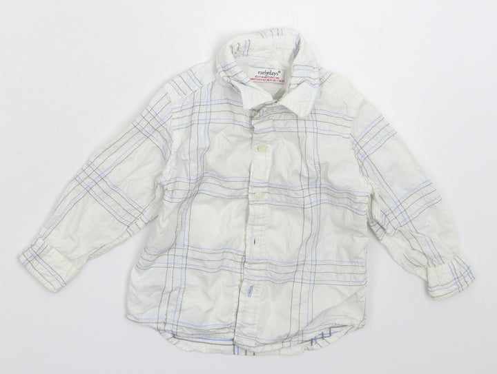 Earlydays Baby White Check Basic Button-Up Size 9-12 Months