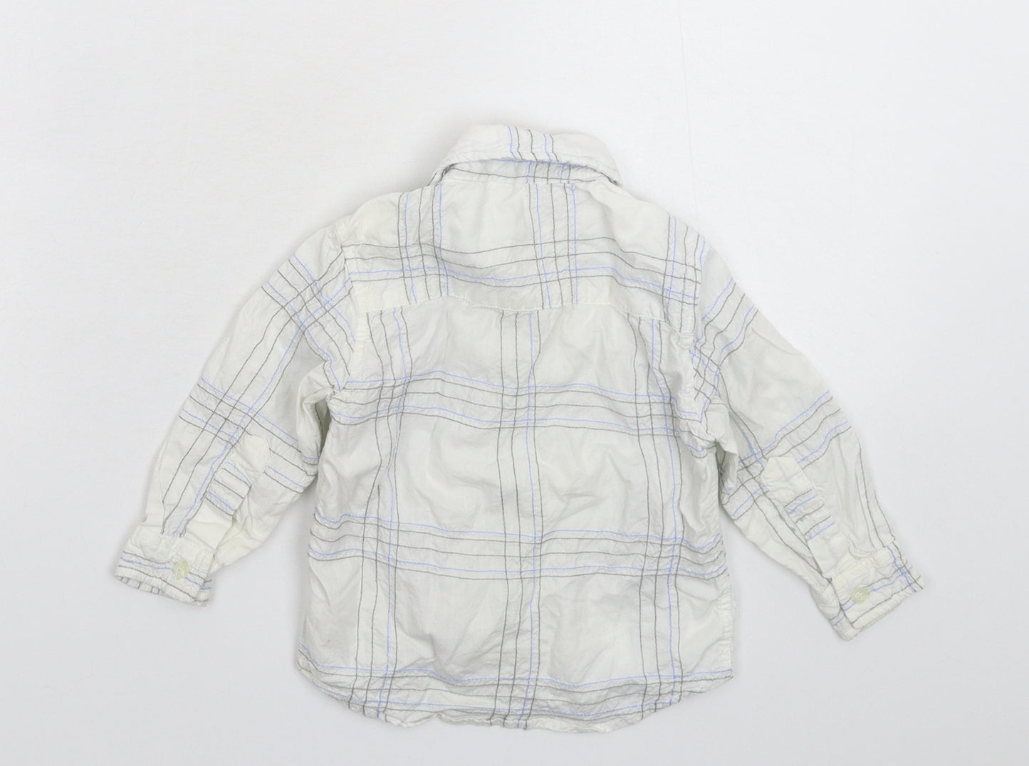 Earlydays Baby White Check  Basic Button-Up Size 9-12 Months