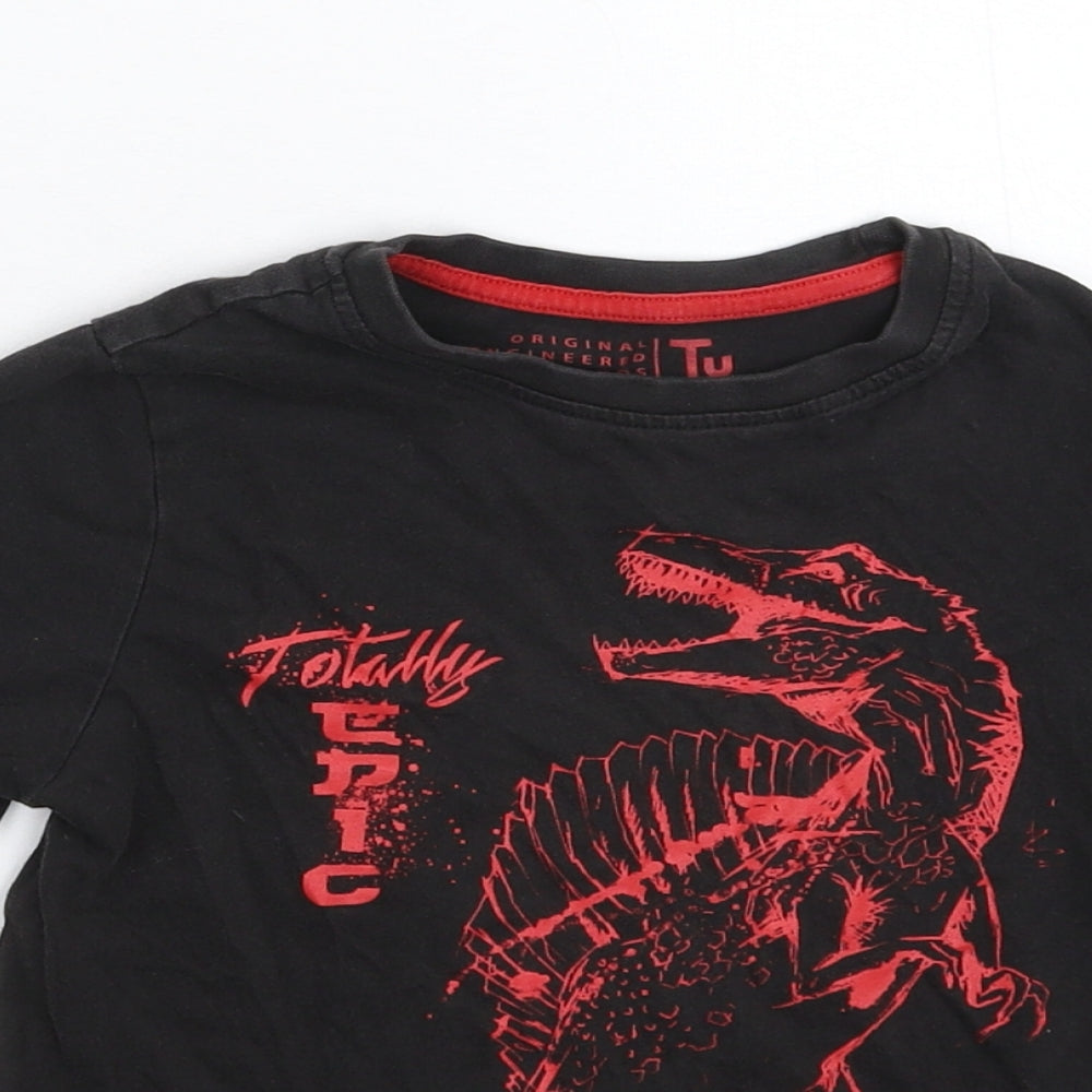TU Boys Black   Basic T-Shirt Size 6 Years