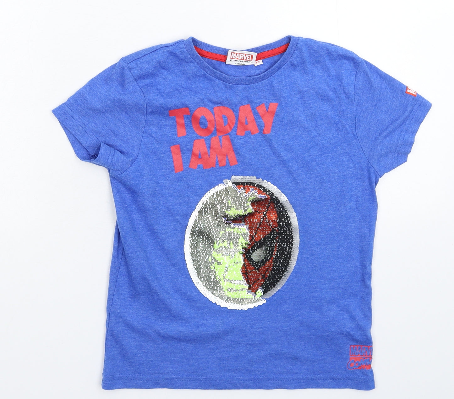 Marvel Boys Blue   Basic T-Shirt Size 6-7 Years