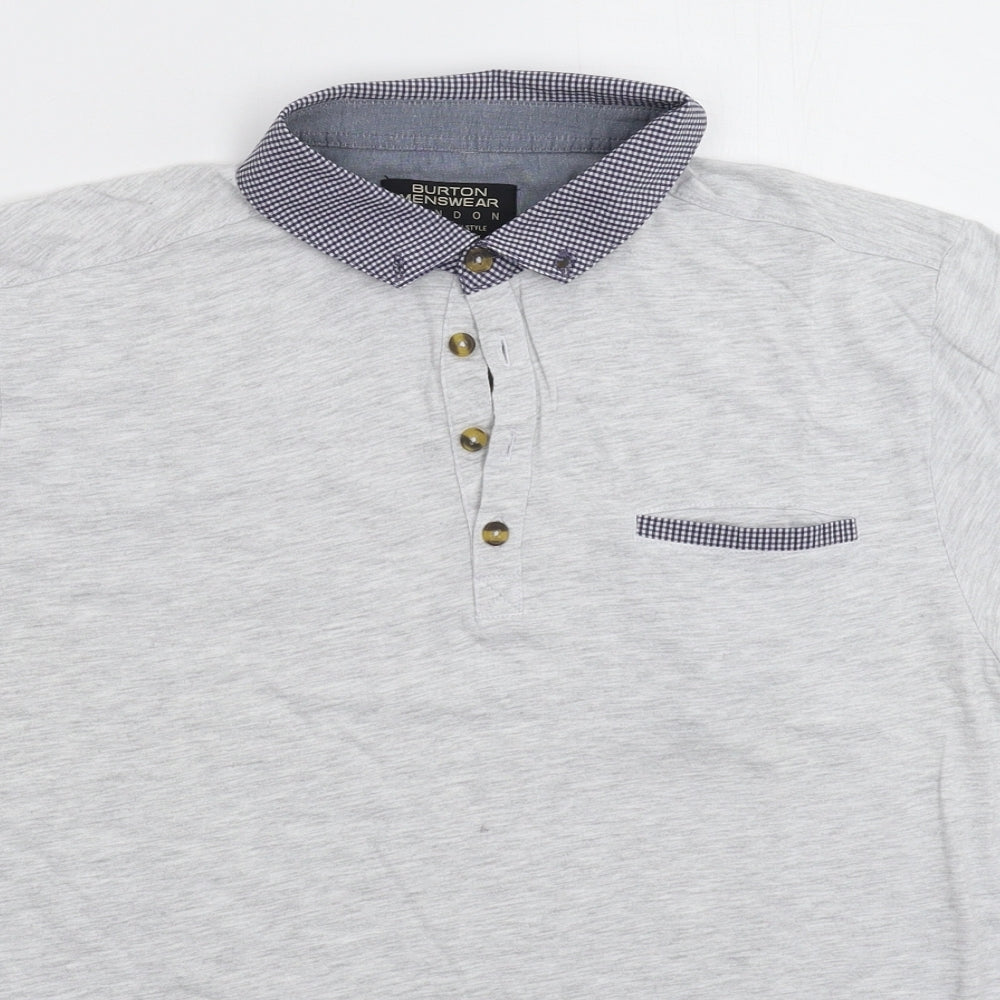 Burton Mens Grey    Polo Size M