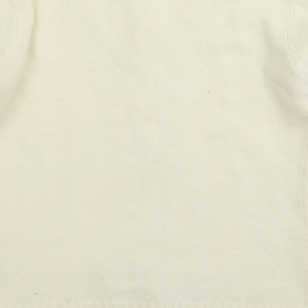 Initial Womens White  Knit Cardigan Jumper Size L