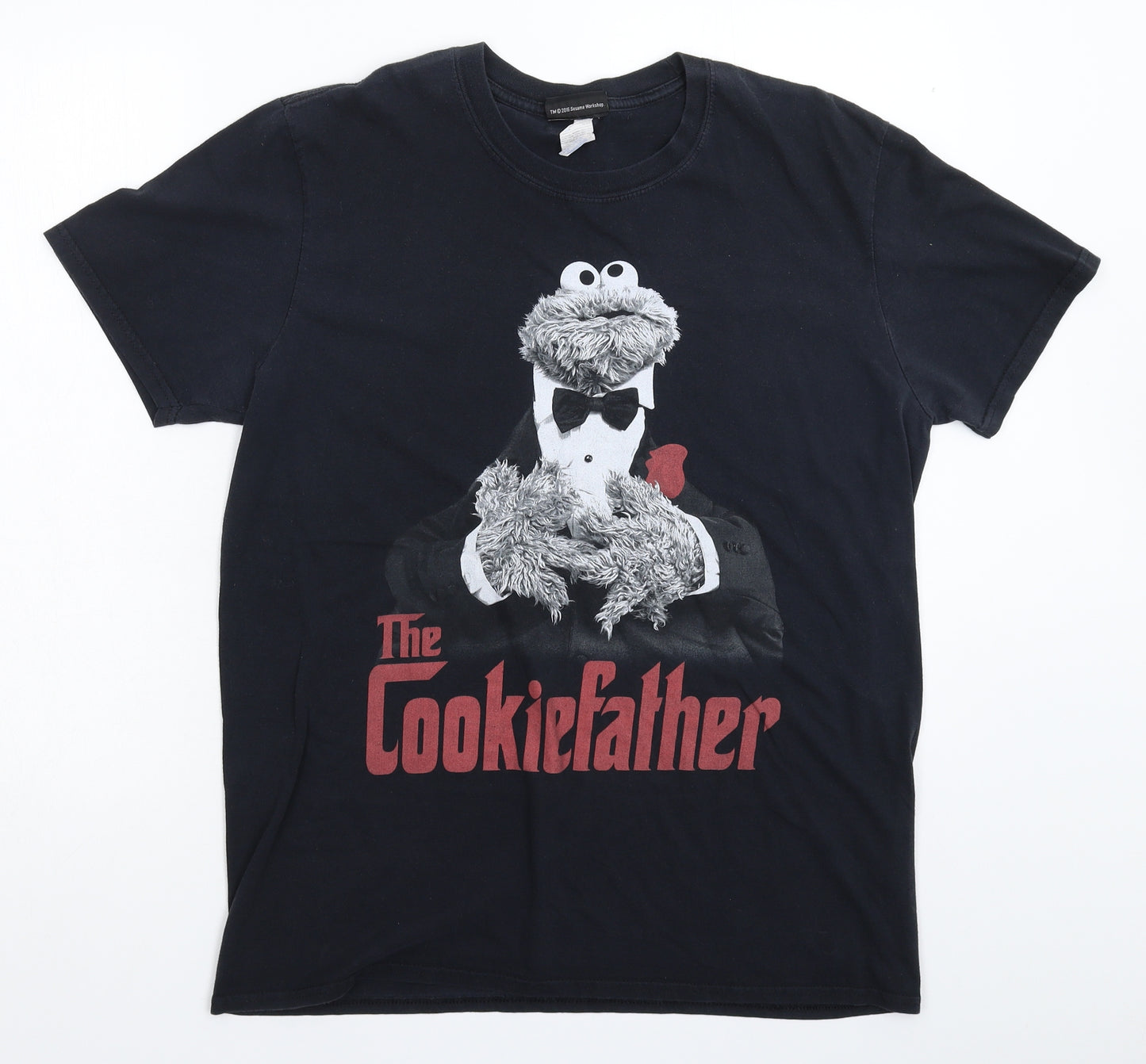 Sesame Street Mens Black    T-Shirt Size L