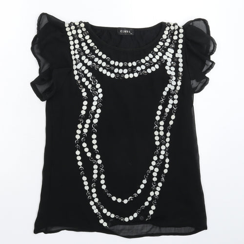 Club L Womens Black   Basic Blouse Size M