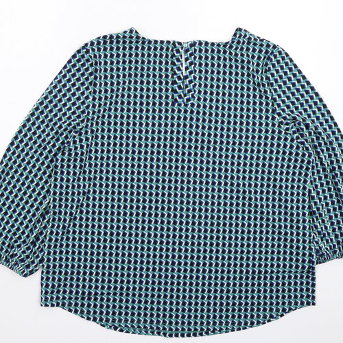 Adrianna Papell Womens Multicoloured Geometric  Pullover Jumper Size XL