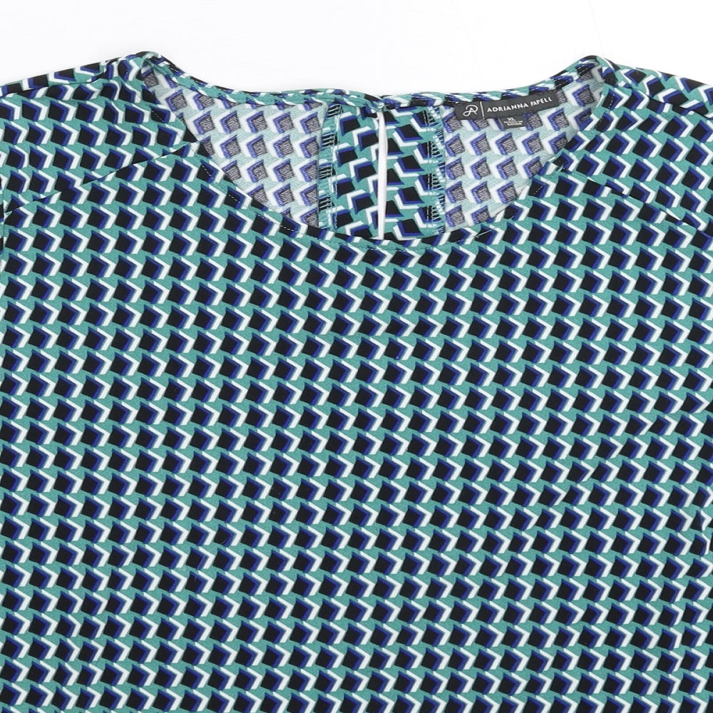 Adrianna Papell Womens Multicoloured Geometric  Pullover Jumper Size XL