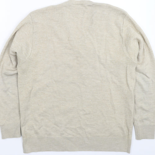 Balmoral Mens Beige  Knit Pullover Jumper Size L