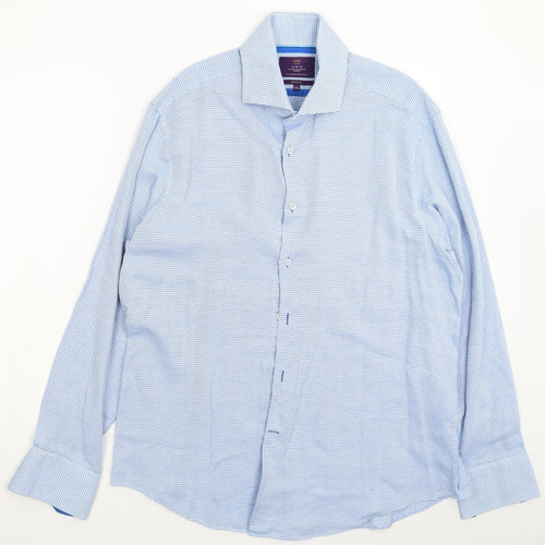 Hawes & Curtis Mens Blue    Dress Shirt Size 2XL
