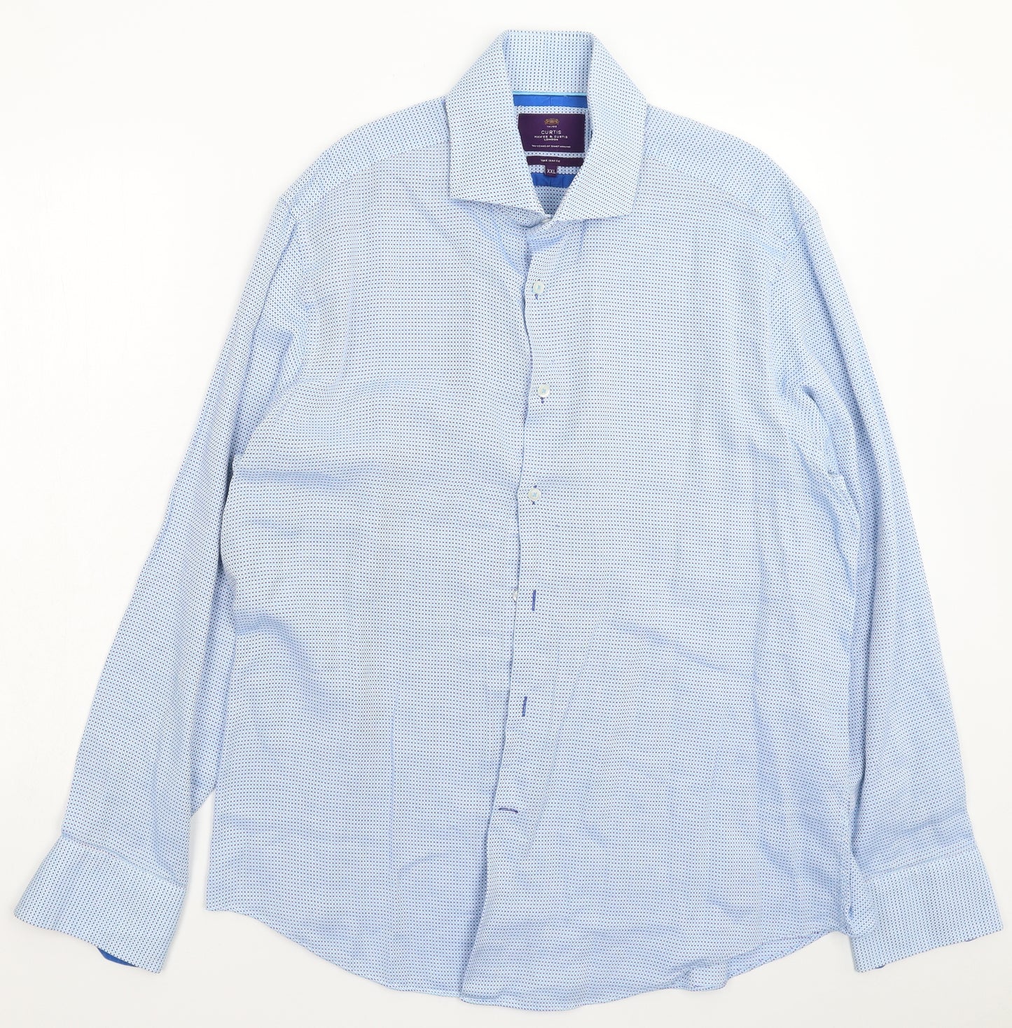 Hawes & Curtis Mens Blue    Dress Shirt Size 2XL