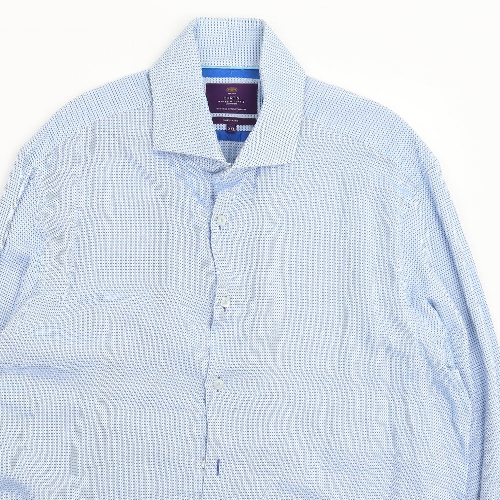 Hawes & Curtis Mens Blue    Dress Shirt Size 2XL