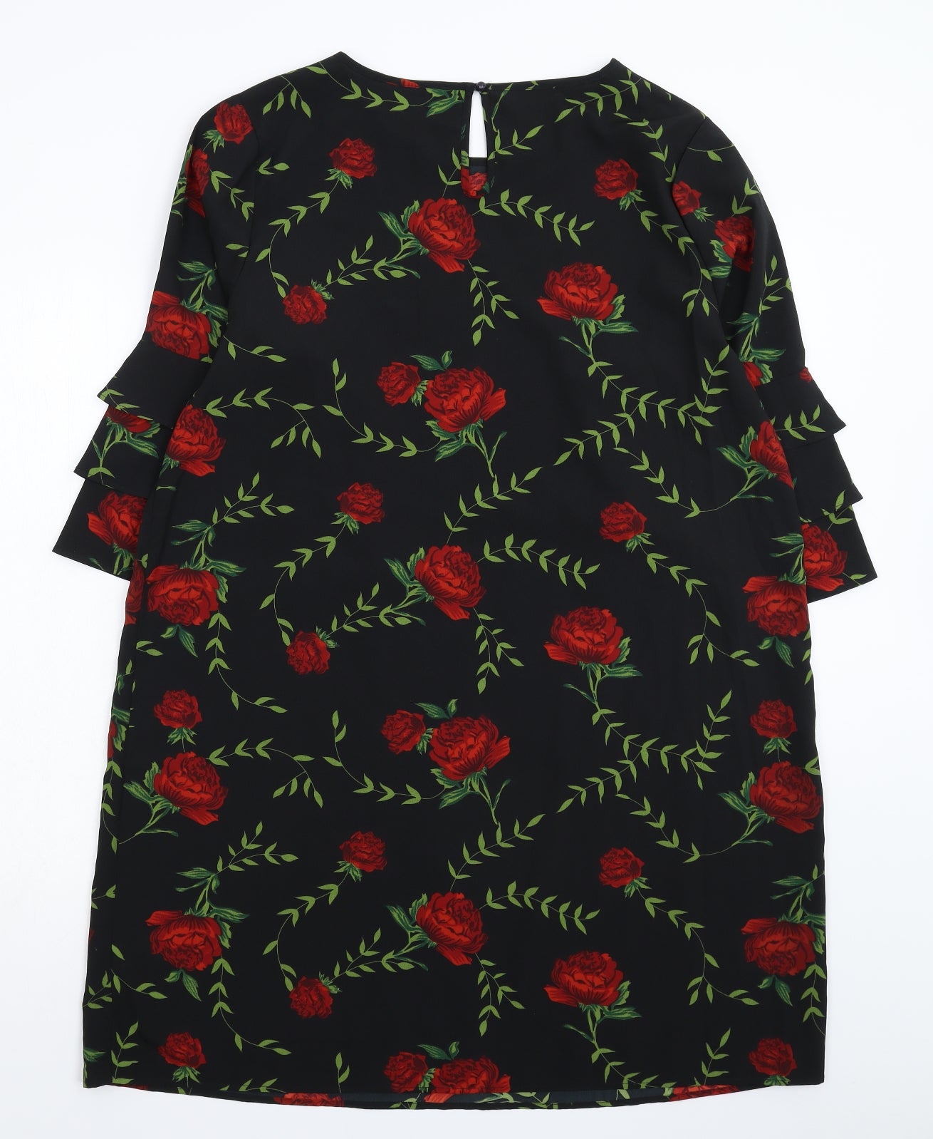 Pep&Co Womens Black Floral  Sheath  Size 16