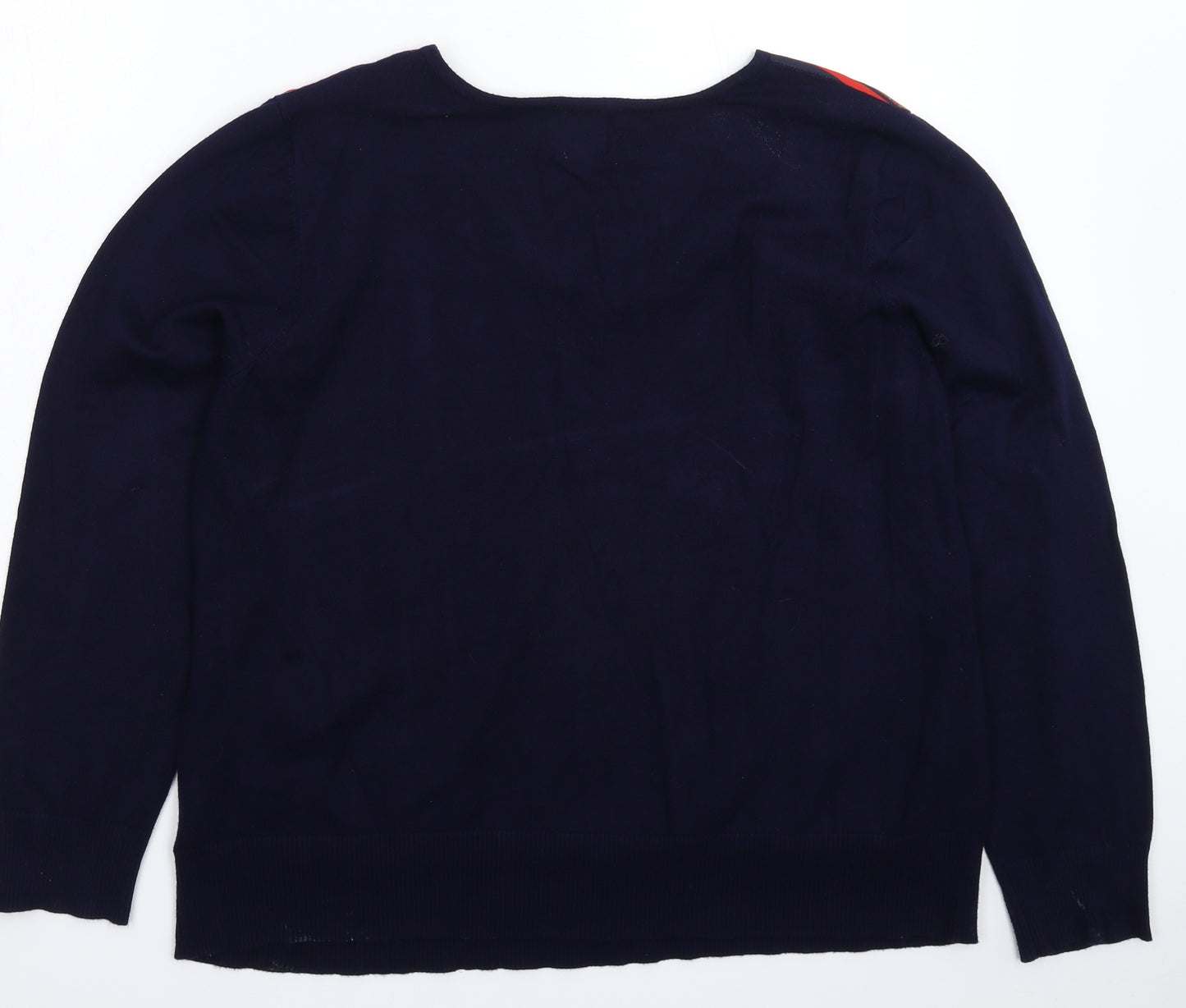 Yumi Womens Blue Floral Knit Pullover Jumper Size M  - Oversized