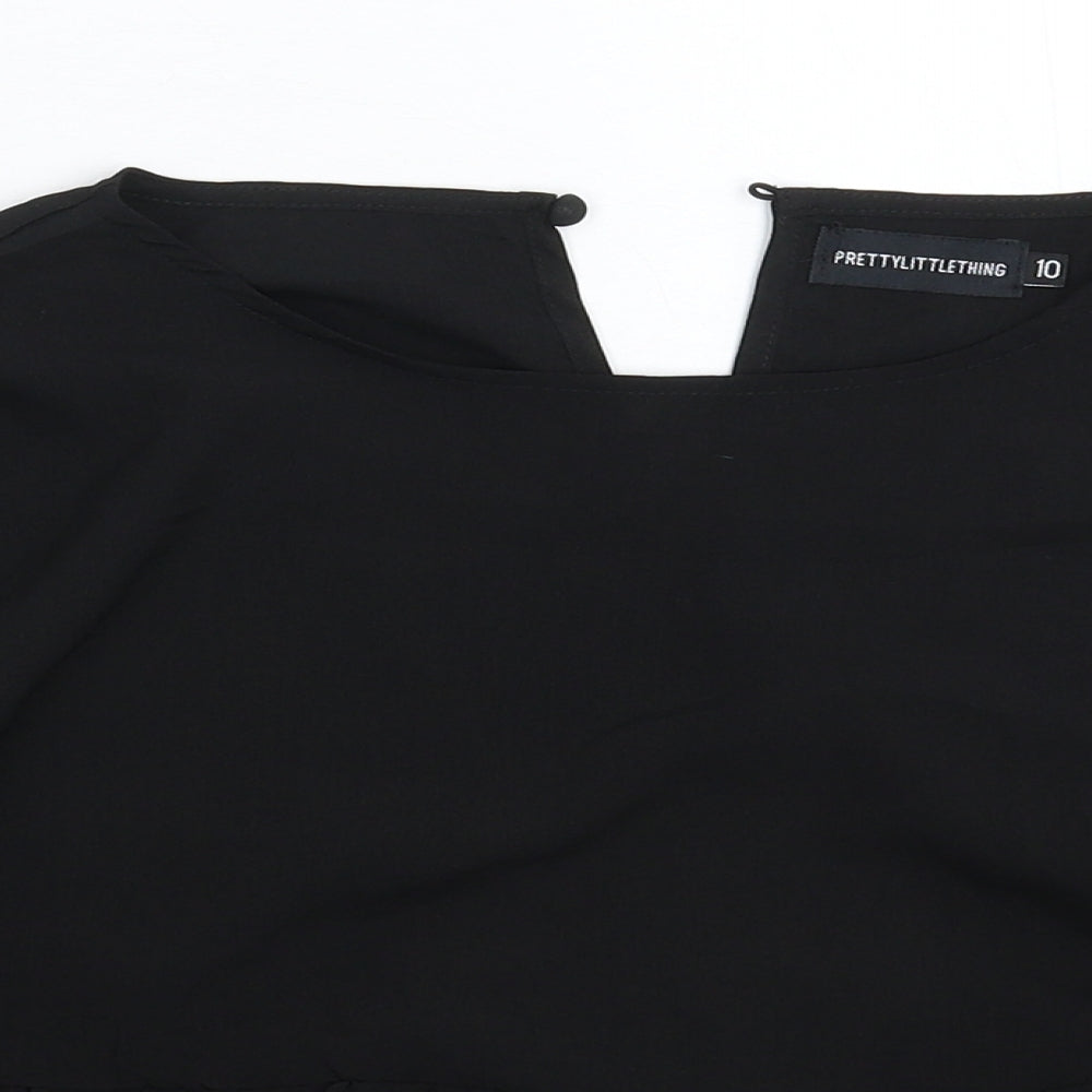 PRETTYLITTLETHING Womens Black   Basic Blouse Size 10