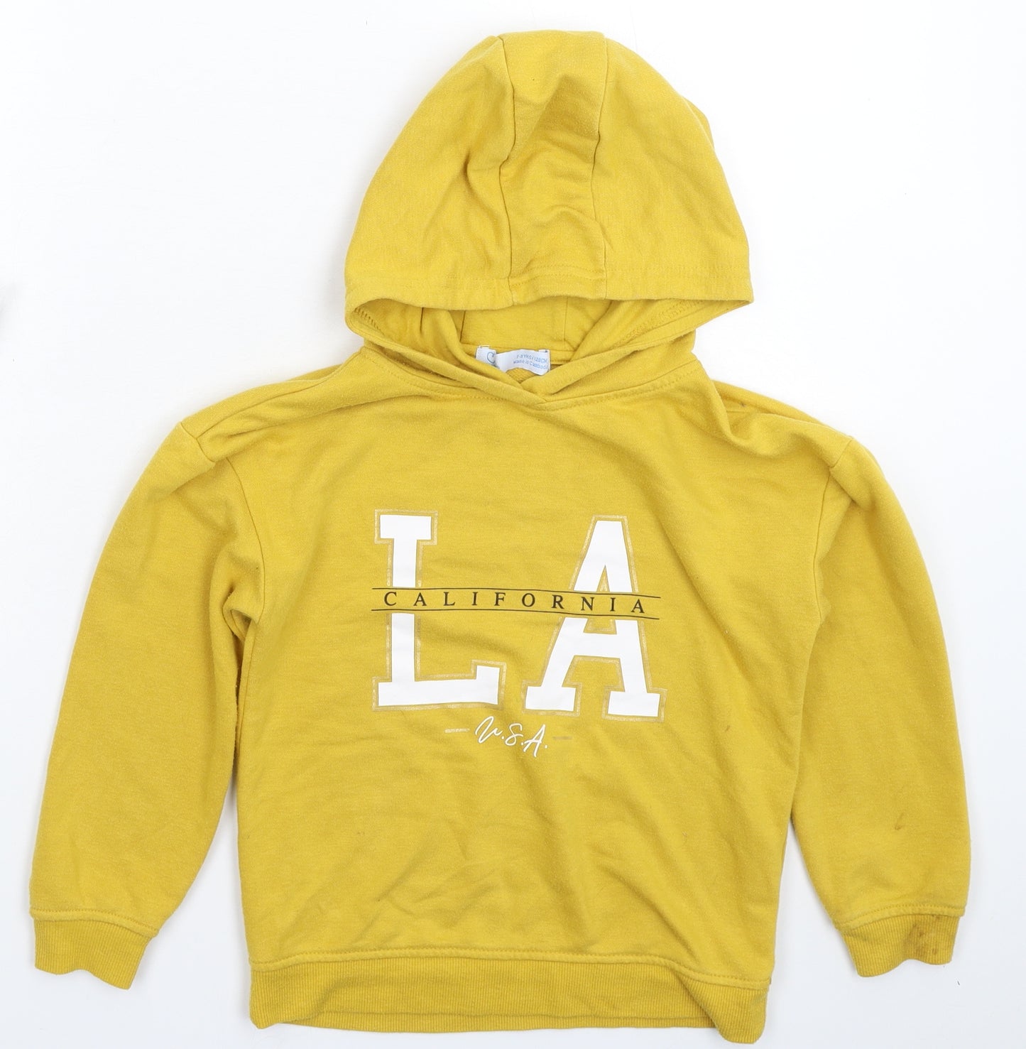 Primark Boys Yellow   Pullover Hoodie Size 7-8 Years