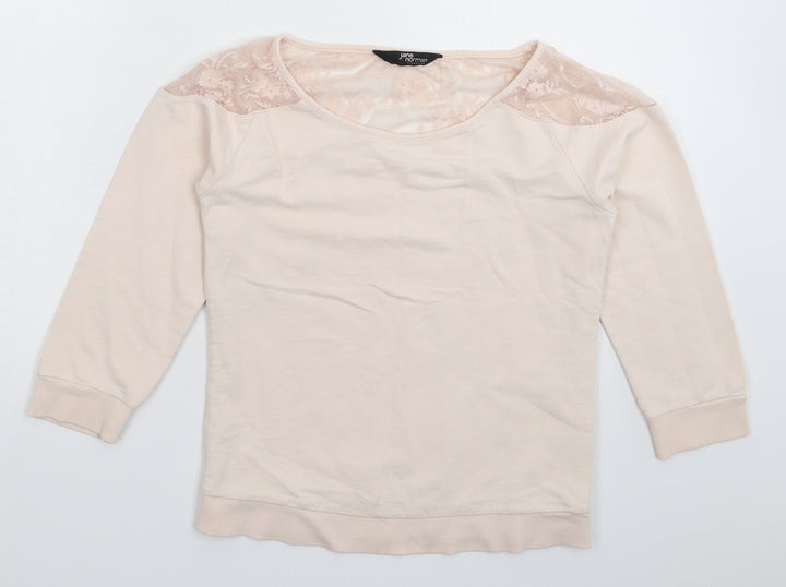 Jane Norman Womens Beige Pullover Sweatshirt Size 10